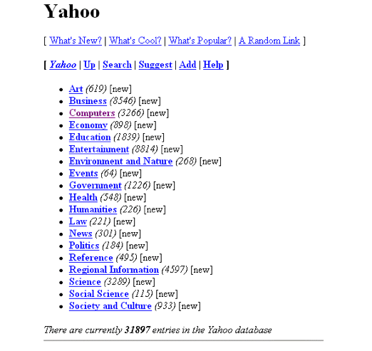 Primera página de Yahoo